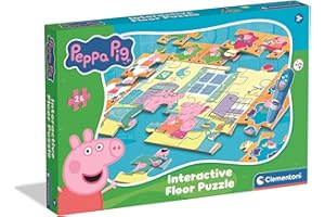 Clementoni - Puzzle Interactivo de Peppa Pig para Suelo- 24 Piezas, Pen Interativa, Desarrollo Autonomía y Concentración, 3+ Años, 62x42 cm, 16688
