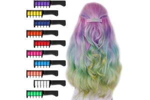 QJFHURB 10 Pcs Haarkreide Für Mädchen Haarkreide Für Kinder Haarkreide Kinder Auswaschbar Ungiftig Haarfarbe Für Kinder Haarfarbe Kinder Haarkreide Kamm Haar Kreide Kinder Haarfarbe Hair Chalk