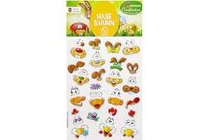 ‎HEITMANN EIERFARBEN Heitmann Eierfarben Sticker Hasen/Enten-Gesichter, 10 g, 1007805