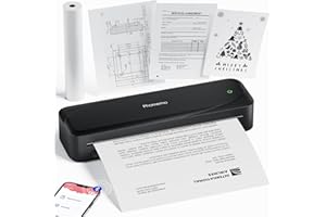 Phomemo A4 Portable Printer Wireless for Travel, Bluetooth Thermal Printer Inkless Printer Compatible with iOS, Android, Laptop for Office, Travel, Home, Study, Black