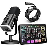 FIFINE Gaming Equipment Bundle, Dynamic XLR/USB Gaming Microphone Set with Streaming Audio Mixer for Podcast Recording Video 