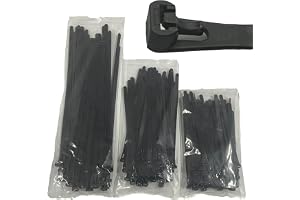 EzySup 150 stycken blandade återanvändbara buntband slitstarka för utomhusbruk, 150/200/300 mm x 7,6 mm, svart (50 stycken i