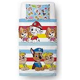 Paw Patrol Character World Brands Puppy Single Duvet Cover Set, Reversible 2 Sides, Includes Matching Pillow Case, Single Bed