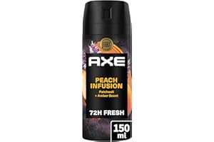 AXE - Déodorant Homme Spray - Peach Infusion - Collection Prestige - Spray Anti-transpirant - Fraîcheur 72h non-stop - parfum pêche patchouli et ambre - 150ml