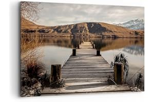 ARTTOR Cuadros Decoracion Salon Paisaje Puente Lago Lienzos decorativos 120x80cm Cuadro Sobre Lienzo Moderno Dormitorio Cocina Cuadros Pared Imágenes Wall Art Prints Decor Canvas Grande XXL AA120x80-5888