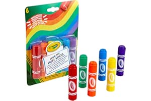 CRAYOLA Quick-Dry Washable Paint Sticks - Assorted Colours (Pack of 6) | All The Fun of Painting with Less Mess! | Ideal for Kids Aged 3+