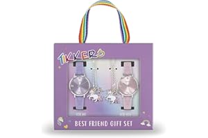 Tikkers Best Friends Set różowy silikonowy pasek i liliowy jednorożec tarcza zegarek ATK1078 AMZ, Różowy