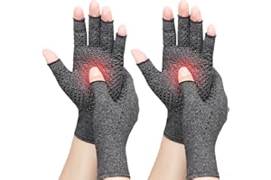 RZJZGZ 2 Pairs Fingerless Gloves Anti-Arthritis Gloves for Women & Men, Providing Warmth and Compression to Help Increase Circulation Hand Pain Relief and Promoting Healing, Carpal Tunnel Gloves (M)