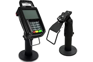 POS VALLEY Supporto Ergonomico per Terminale di Pagamento POS da Banco Ingenico Lane 5000 - Stand POS Bancomat con Maniglia, Rotazione 180° Inclinazione 45°, Montaggio Viti o Adesivo