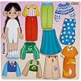 FOFA Educational board Dressing up Nastya Toys for Little Girls,Wooden Travel Toys,Match Game Imagination Magnets Paper Dolls for Girls Ages 3+,Princess Magnetic Dress Up Dolls