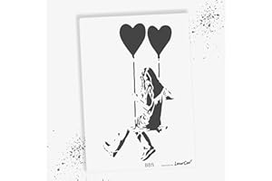 LaserCad BANKSY Streetart (B085, Swing on Hearts, DIN A6), pochoir pour graffiti, aérographe, art, décoration, peinture