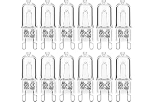 Jaenmsa G9 Halogen Leuchtmittel 12 Stück, G9 40W 230V Dimmbar Halogenlampen, Nicht Flimmern Kapsel Glühbirnen, Warmweiß Lampen 2700K für Backofenlampe, Deckenleuchten, Leuchter