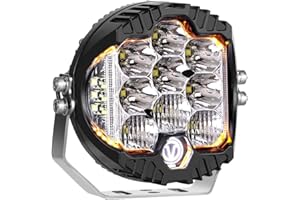 HAWEE 50W LED Arbeitsscheinwerfer Angel Eye Scheinwerfer LED Combo Light Spot Light LED Flutlicht Nebelscheinwerfer LED Fahrlichter für Off-Road 4x4 SUV UTV ATV Schwerlast LKW Traktor Boot