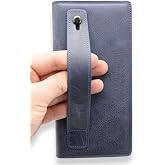 WillPolo Longish Crazy Deri Uzun C&uuml;zdan - Telefon B&ouml;lmeli, Mıknatıslı El Ge&ccedil;irmeli Portf&ouml;y - Crazy Lacivert
