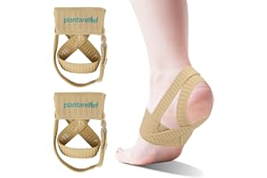 Plantarelief Arch Support Brace - Plantar Fasciitis Sleeve, 2 Straps Adjustable Compression Arch Support Bands Women for Sever's Disease, Plantar Fasciitis Relief, Flat Feet, Heel Pain, 1 pair, S