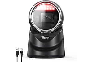 Tera Scanner de Codes-Barres Professionnel 2D QR omnidirectionnel réglable - Plateforme Mains Libres USB - Lecteur de Codes-Barres Automatique pour Le marché de Vente au détail - 9100