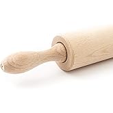 Mattarello In Silicone Verde Chiaro Con Manico In Legno Di Quercia - Antiaderente 23,5 Cm Per Pasta, Pane, Fondente E Fai Da Te - 3