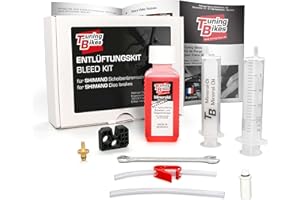 Tuning Bikes TB Kit de purge pour freins à disque Shimano - kit de purge avec huile minérale/liquide de frein - pour freins de vélo hydrauliques Shimano comme Deore, XT, Dura-Ace etc.
