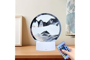 ONMDQS Life 3D Moving Sand Art, 7in Moving Sand Picture Liquid Motion 3D Sea Sandscape in Motion Display Flowing Frame Desktop Art Bookshelves Home Office Decoration for Friends Colleagues Lovers (Black)