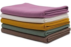 VMG-STORE 5x 0,25m Bündchenstoff Set Schlauchware 95% Baumwolle, 5% Elasthan Auswahl Jersey (Bunt4, 5er Set)