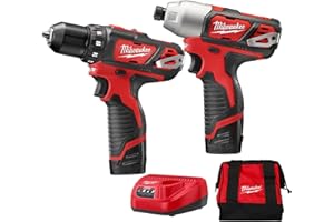 M12 Milwaukee 2494-22 Drill/Impact Driver Combo Kit