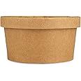 e kysa basics Disposable Thick-Walled Craft Paper Food Container Bowl/Tub with lid, 350 ml, Pack of 15 - Brown