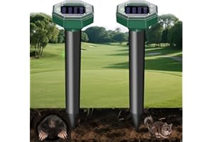 ROAMROVER Solar Mole Repeller Test Winner Ultrasonic Vole Repel, Pet Friendly Against Moles, Voles & Garden Rodents