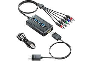 PARUIEN 1080P Convertidor HDMI a Component con Función Reducción y Ampliación, Convertidor HDMI a YPbPr para DVD/PS3/PS4/TV Stick para Mostrar en Eelevisores Tradicionales
