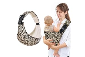 Hüfttrage Baby, Leopardenmuster Babytrage Seitlich für Neugeborene ab Geburt, Einstellbar Ergonomisch Babytragetuch, Hüfttrage Kleinkind für Babys von 0 bis 36 Monaten Baby Neugeboren (Leopard)