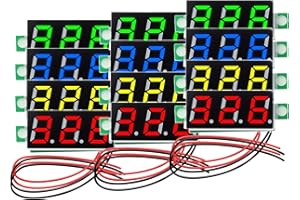 AYWHP 12 Stück 0,28 Zoll Mini Digital Voltmeter DC 2.5-30V - Präzise LED Spannungsanzeige mit Verpolungsschutz, 2-Draht Digital Voltmeter für Auto Motorrad Elektronik Projekte