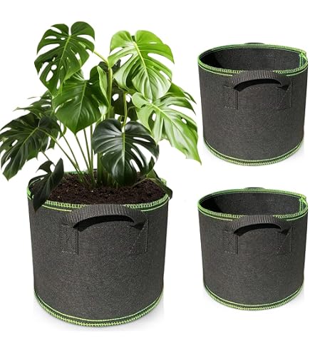 Sac De Plantation 20L - Lot De 5 Pots Géotextile Avec Fenêtre Et Étiquettes