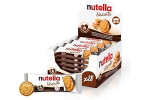 Nutella Ciastka - Złote i Chrupiące Serce Nutelli - Format Rodzinny - Idealne na Podwieczorek i Do Dzielenia - 28 x 3 Ciastka