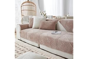 LINGKY Samt Sofabezug Ecksofa l Form Sofa Überzug Couchbezug Sofa/Couch Wurfdecke Eckcouch 3/2/1 Sitzer Sofaschutz Sofaüberwurfe Sofaschoner Sofabezüge rutschfest Hund Katze (Kamel,70x70cm/Quadrat)