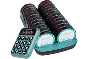 Retekess TD168R Cercapersone Ristorante, 400M Pagers Ristorante, 24 Cercapersone, Tastiera Indipendente, Design Anticaduta, Funzione Conto Alla Rovescia, Cercapersone Vibrante per Bar, Hotel, Caffè