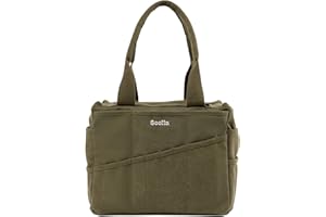 Soolla Studio Bag: Art Supply Storage Organizer & Pottery Tool Bag, Washable Craft Tote, Knitting Yarn Bag, Crochet Project Bag, 30 Pockets, 15+ Canvas Colors Artist Bag for Adults (Deep Forest Green)