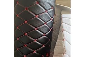 NIANTONG Tissu Matelassé Noir Tissu en Simili Cuir Synthétique au Metre pour Meubles Vinyle Tissu Faux Cuir étanche pour Automobile Sol Canapé Coussin DIY Art Craft Couture Et Décorations(Color:Noir)