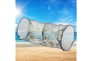 TANCUDER Filet de Pêche Pliable Piège à Crabe 60cm Cage à Poisson en Nylon Piège à Poisson Portable Plié Filet de Pêche Mer Cage à Crabe Ronde Nasse à Écrevisses pour Crevette Homard Anguille