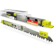 KIRNER Reciprozaagbladen hout 225 mm [extreem scherp en duurzaam] pak van 10 zaagbladen reciprozaagbladen incl. doos - reciprozaagbladen met universele opname voor alle hout en kunststof 6-175 mm