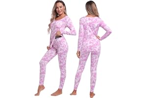 INNERSY sous Vetement Thermique Femme Légers Ensemble Haut Manches Longues et Pantalon Hiver/Automne