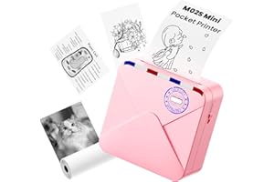 Omezizy Mini impresora para smartphone, M02S Mini impresora de pegatinas, impresora térmica Bluetooth, mini impresora fotográfica para teléfono móvil, mini impresora, impresora de bolsillo para