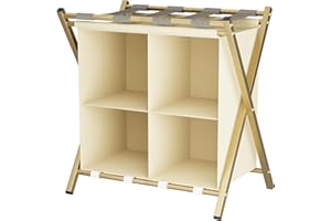 HUHOTE Gepäckträger mit Aufbewahrung, Metall, klappbarer Kofferständer, tragbarer Gepäckträger für Schlafzimmer, 2 Etagen, Koffer, Gepäck, Reisetruhe, Aufbewahrungsständer für Zuhause, Schlafzimmer, 1 x