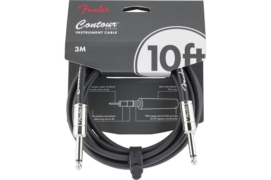 Fender 10' Cables para instrumento serie Contour, Black