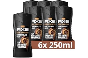 ‎AXE Axe 3-in-1 Duschgel & Shampoo Dark Temptation für ganztägige Frische, unwiderstehlichen Duft und eine angenehme Dusche dermatologisch getestet 6x 250 ml