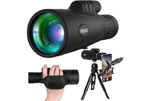 VAZILLIO Monokular Teleskop 10-30x50 HD Monokulare Fernrohr mit Smartphone-Halter und Stativ, Wasserdicht Handy Monokular für Wildtiere Vogelbeobachtung Jagd Camping Reisen Wildtiergeheimnis