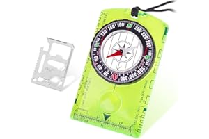 SMTFCTY Kompass Leuchtendes mit Überleben im Freien Werkzeug, wandern Wasserdicht Kompass Kinder zum Lesen von Karten Navigation Perfekt für Camping Wandern und Outdoor-Aktivitäten