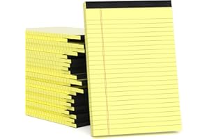 Aidunmis Notizblöcke für Bürobedarf, Notizblöcke für Arbeit, liniert, Notizblöcke, Notizblöcke, Gelb, 12,7 x 20,3 cm, 24 Stück