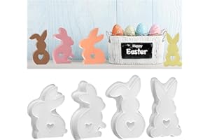 DONGZQAN 4 Stück Silikonformen Gießformen Ostern, Silikonform Hase, Gießform Ostern, 3D Osterhase Silikonform Kerzenhalter, Silikonform Ostern, Osterhase Silikonform for Gips, Sojawachs Kerzen, Handwerk