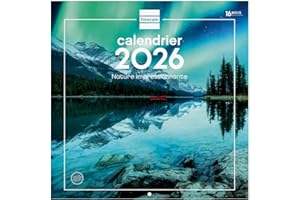 Finocam – Calendrier mural 2026 30 x 30 cm 1 Mois par page Janvier – Décembre 2026 + Sept.-Déc. 2025 (4 mois) réduits | Calendrier 2026 | Images Nature Français