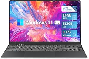 WEXULTOR PC Portatile 15.6 Pollici, Notebook Core I5-8210Y Processore, Notebook 16GB RAM 512GB SSD, Laptop con 1920*1080 IPS Full HD Schermo, Notebook con USB 3.0/Type-C/Mini HDMI, /TF Card Slot to 1TB