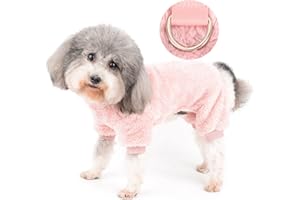 Zunea Winter Hund Schlafanzug für Kleine Hunde Fuzzy Warm Fleece Welpen Kleidung Pyjama Weicher Plüsch Wintermäntel Pjs Pullover Overall mit D-Ring Haustier Bekleidung für Chihuahua Yorkie Rosa XXL